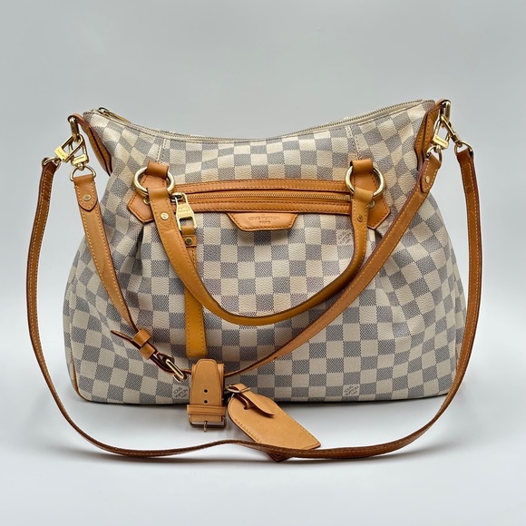 2011 Authentic louis Vuitton Damier Azur Evora MM Handbag Crossbody - Picture 16 of 16